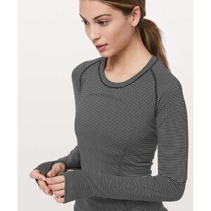 Lululemon Swiftly Tech Long Sleeve Striped Thumbhole Athletic Top Women's XS